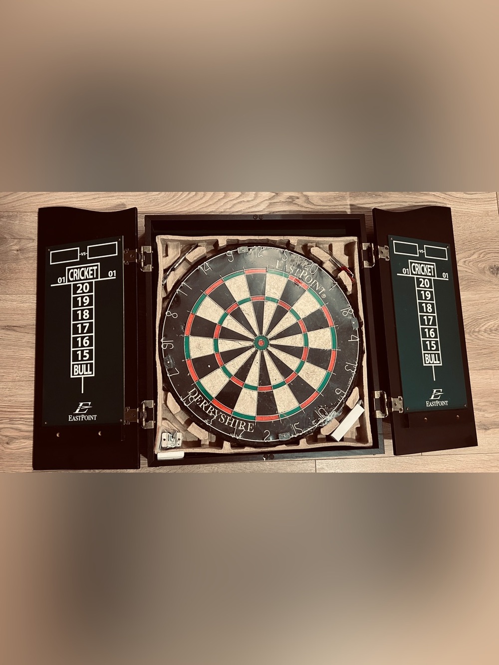 EastPoint Sports Derbyshire Dartboard and Cabinet Set